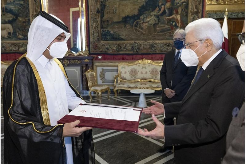 الرئيس الإيطالي يتسلم أوراق اعتماد سفير دولة قطر