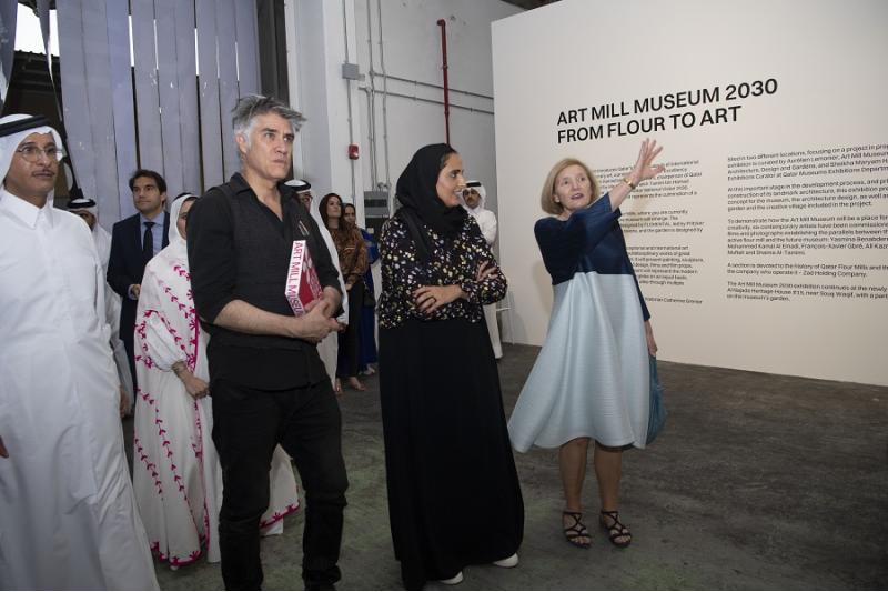 رئيس مجلس أمناء متاحف قطر تفتتح معرض مطاحن الفن 2030