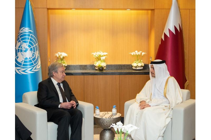 نائب رئيس مجلس الوزراء وزير الخارجية يجتمع مع الأمين العام للأمم المتحدة