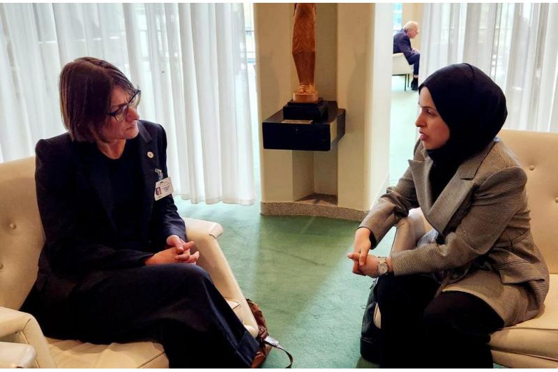 المندوب الدائم لدولة قطر لدى الأمم المتحدة تجتمع مع رئيسة اللجنة الدولية للصليب الأحمر