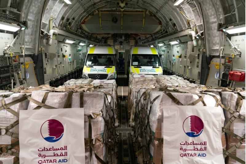 طائرتان قطريتان تتوجهان إلى مدينة العريش المصرية تحملان مساعدات لدعم الأشقاء الفلسطينيين في غزة