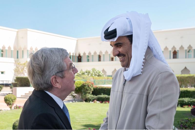 سمو الأمير يستقبل رئيس اللجنة الأولمبية الدولية