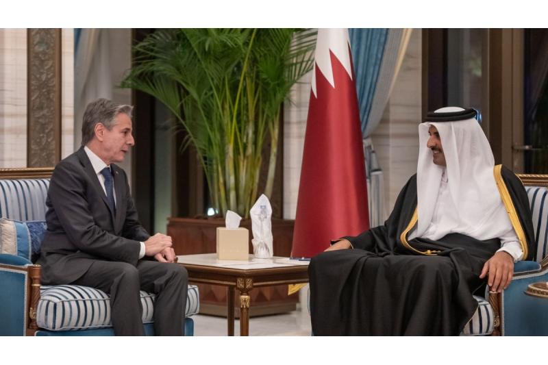 سمو الأمير يستقبل وزير الخارجية الأمريكي